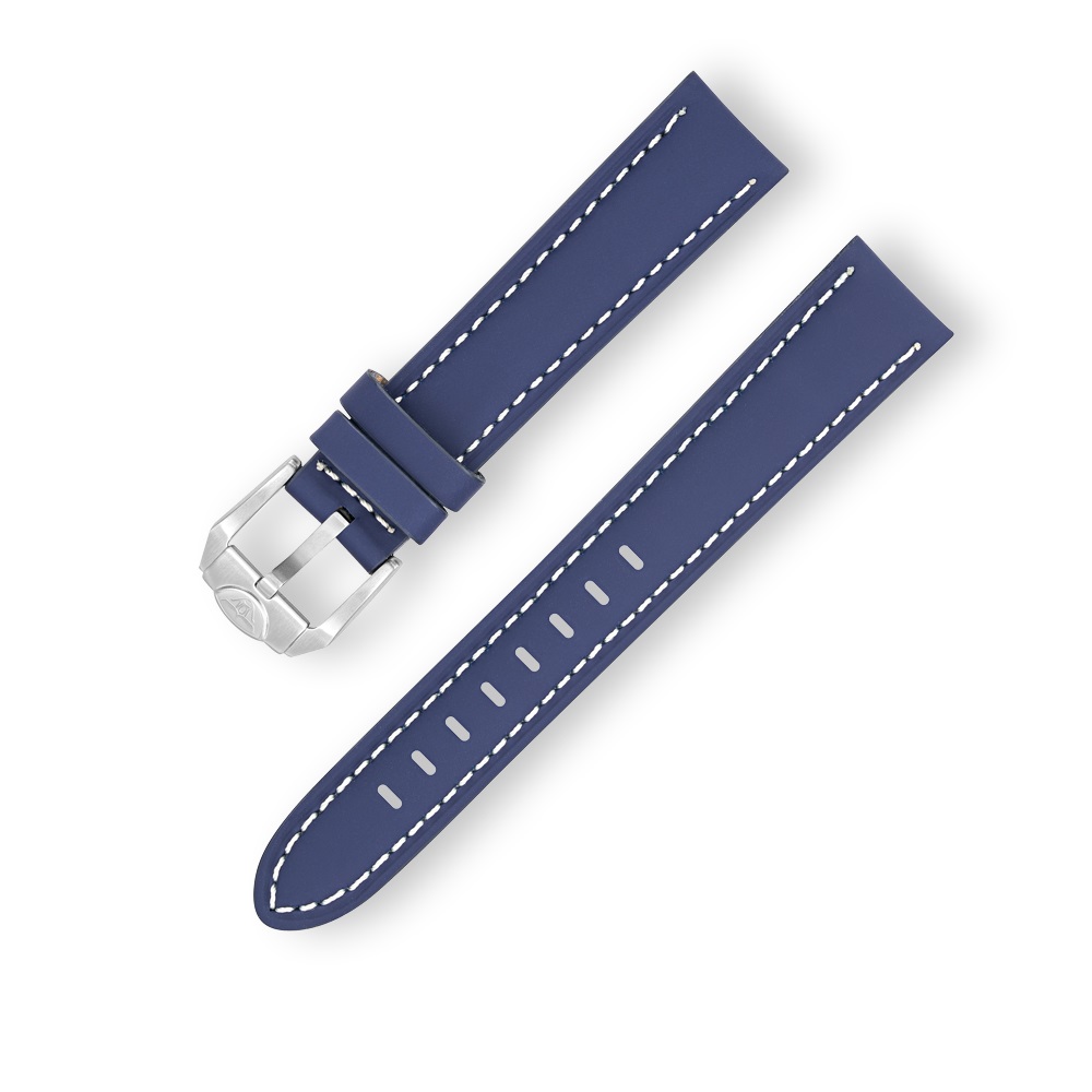 Squale Rubberized Leather Blue Strap 18mm - CINRLEBL18