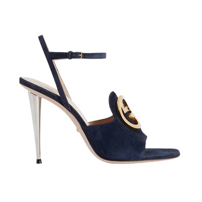 Gucci - Gucci Blondie heeled sandal - Blue Suede