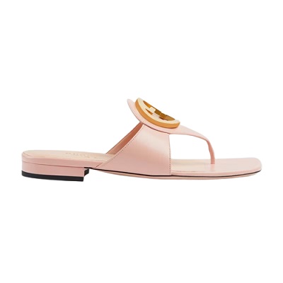 Gucci - Womens Gucci Blondie thong sandal - Pink Leather