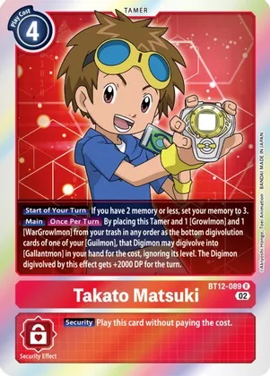 Takato Matsuki - BT12-089 - R - Foil