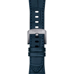 Tissot Official Dark Blue PRX Leather Strap With Steel End Piece - T852.047.701