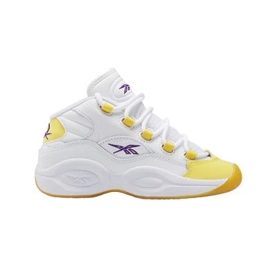 Reebok - Question Mid Shoes - Preschool - Ftwr White-Yellow Thread-Ultra Violet