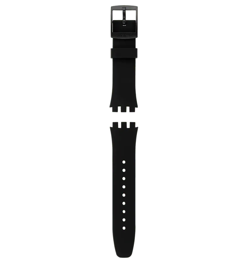 Swatch Chrono Plastic Black Silicone Strap - ACSUSB400