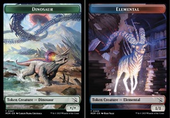 Dinosaur (007) // Elemental (009) Double-Sided Token - Foil