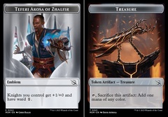 Treasure (0021) // Emblem - Teferi Akosa of Zhalfir Double-Sided Token - Foil