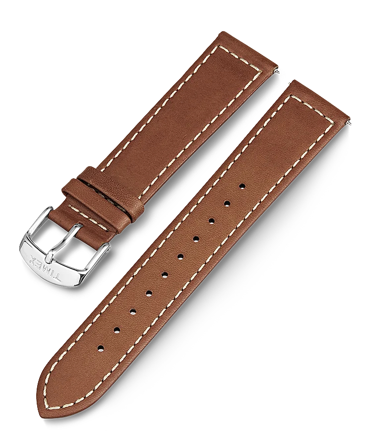 Timex - Two-Piece Stitched Leather Strap Brown - TW7C20600YX