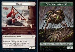 Monk (001) // Phyrexian Saproling (008) Double-Sided Token - Foil