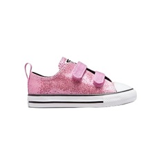 Converse - Chuck Taylor All Star Easy-On Glitter Low Top - Pink - Beyond Pink - Black