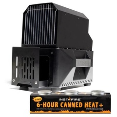VESTA Self-Powered Indoor Space Heater & Stove by InstaFire and Canned Heat & Cooking Fuel (3-Pack)