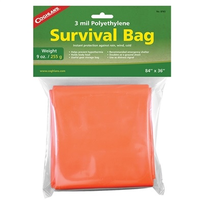 Polyethylene Survival Bag - Orange
