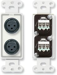 RDL D-XLR2F Decora Wall Plate with Dual XLR 3-Pin Female Connectors (White)