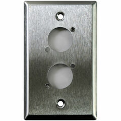 Whirlwind WP1/2NDH 1-Gang Wall Plate Punched for 2 Neutrik XLR Terminals (Stainless Steel Finish)