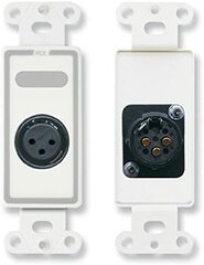 RDL D-XLR3F Decora Wall Plate with XLR 3-Pin Female Connector (White)