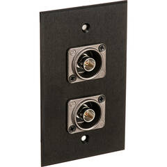 My Custom Shop Dual Recessed 12G-SDI BNC Female Wall Plate (Black Anodized Aluminum)