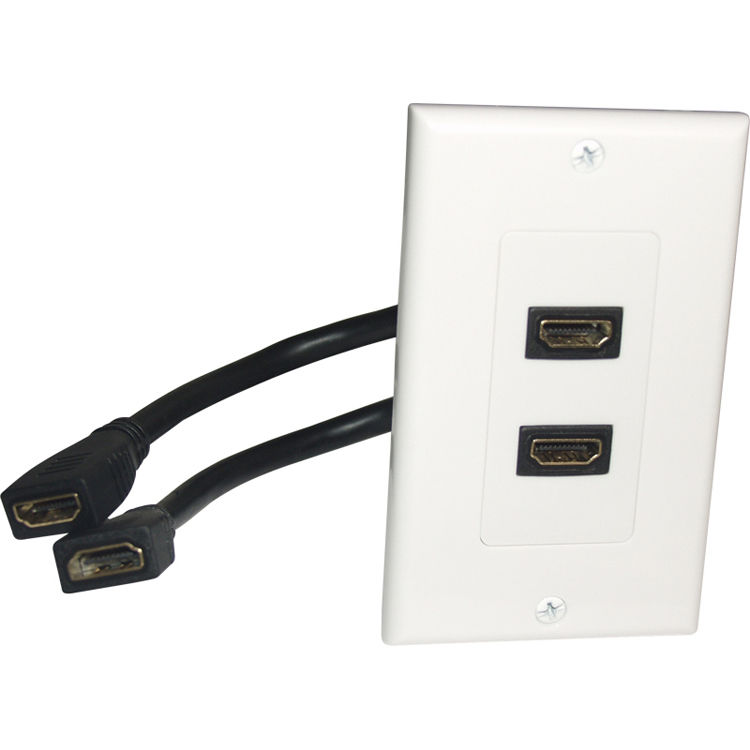Comprehensive HDMI Dual-Pigtail Wall Plate (White)