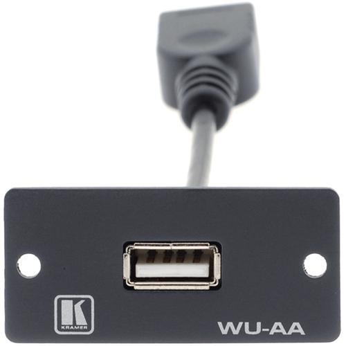 Kramer USB Pigtail Wall Plate Insert (Black)
