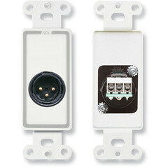 RDL D-XLR3M Decora Wall Plate with 3-Pin XLR Male Connector (White)
