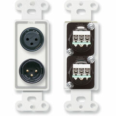 RDL D-XLR2 Decora Wall Plate with XLR 3-Pin Female & 3-Pin Male Connectors (White)