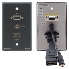 Kramer 15-Pin Sub-D HD VGA, 3.5mm Audio, and HDMI Wall Plate (Black)