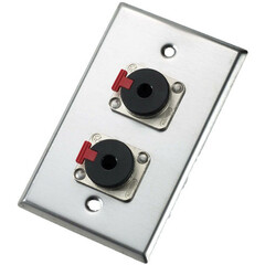 Neutrik 203P Single Gang Wall Plate with Two NJ3FP6C Locking 1/4