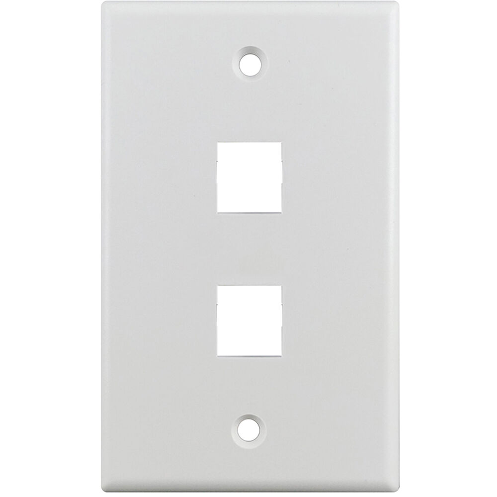 Simply45 S45-3202W 2-Hole Keystone Wall Plate (White)