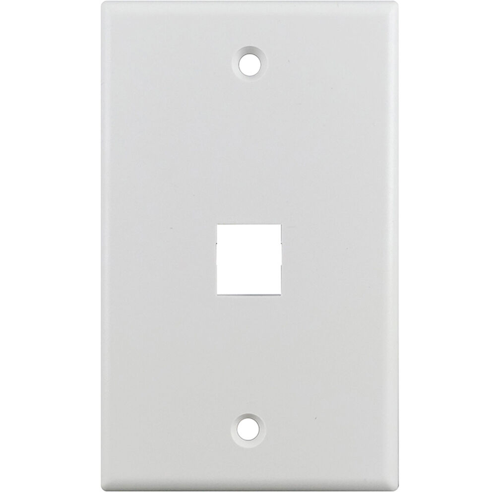 Simply45 S45-3201W 1-Hole Keystone Wall Plate (White)