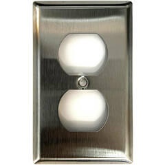 Whirlwind WP1/AC 1-Gang Wall Plate Punched for 1 Edison Duplex Terminal (Stainless Steel Finish)