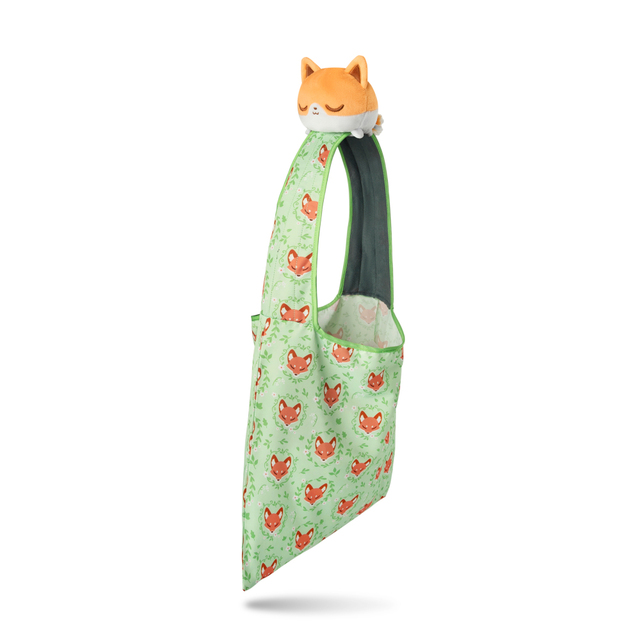 Floral Fox Plushie Tote Bag