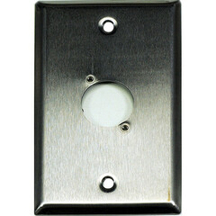 Whirlwind WP1/1H 1-Gang Wall Plate Punched for 1 Whirlwind/Switchcraft D3F Terminal (Stainless Steel Finish)