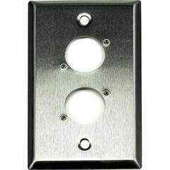 Whirlwind WP1/2H 1-Gang Wall Plate Punched for 2 Whirlwind/Switchcraft D3F Terminals (Stainless Steel Finish)