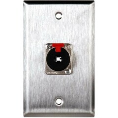 TecNec WPL-1111 Stainless Steel 1-Gang Wall Plate with Neutrik NJ3FP6C 1/4