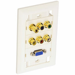 NTW Pre-Configured Customizable UniMedia Wall Plate with VGA, 1/8