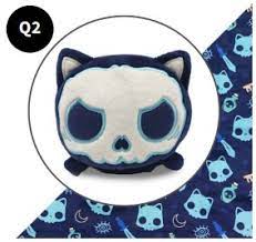 Dark Blue Skull Cat Plushie Tote Bag