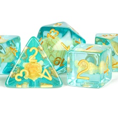 16mm Resin Poly Dice Set: Turtle Dice