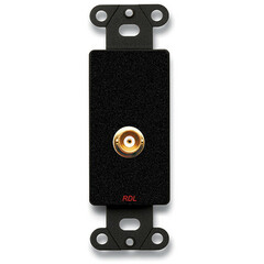 RDL Female BNC Jack on Decora Wall Plate (Solder Type, Black)