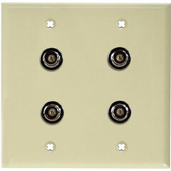 My Custom Shop 4-BNC 2-Gang Wall Plate (Ivory Lexan)