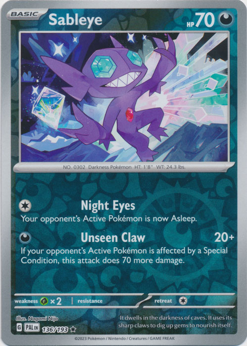 Sableye - 136/193 - Holo Rare - Reverse Holo