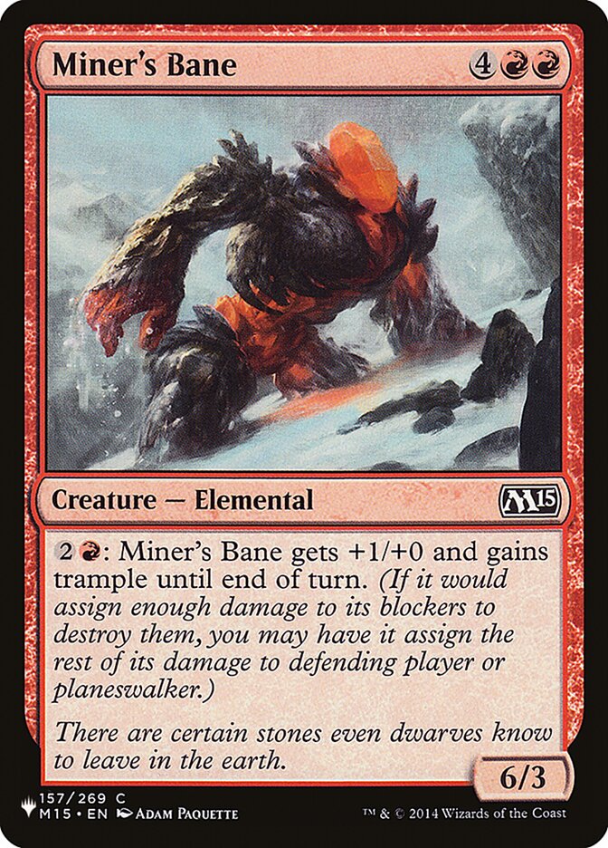 Miners Bane - The List