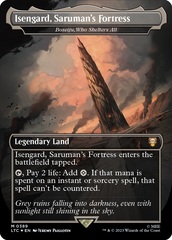 Isengard, Sauruman's Fortress - Boseiju, Who Shelters All (389) (Borderless) - Surge Foil