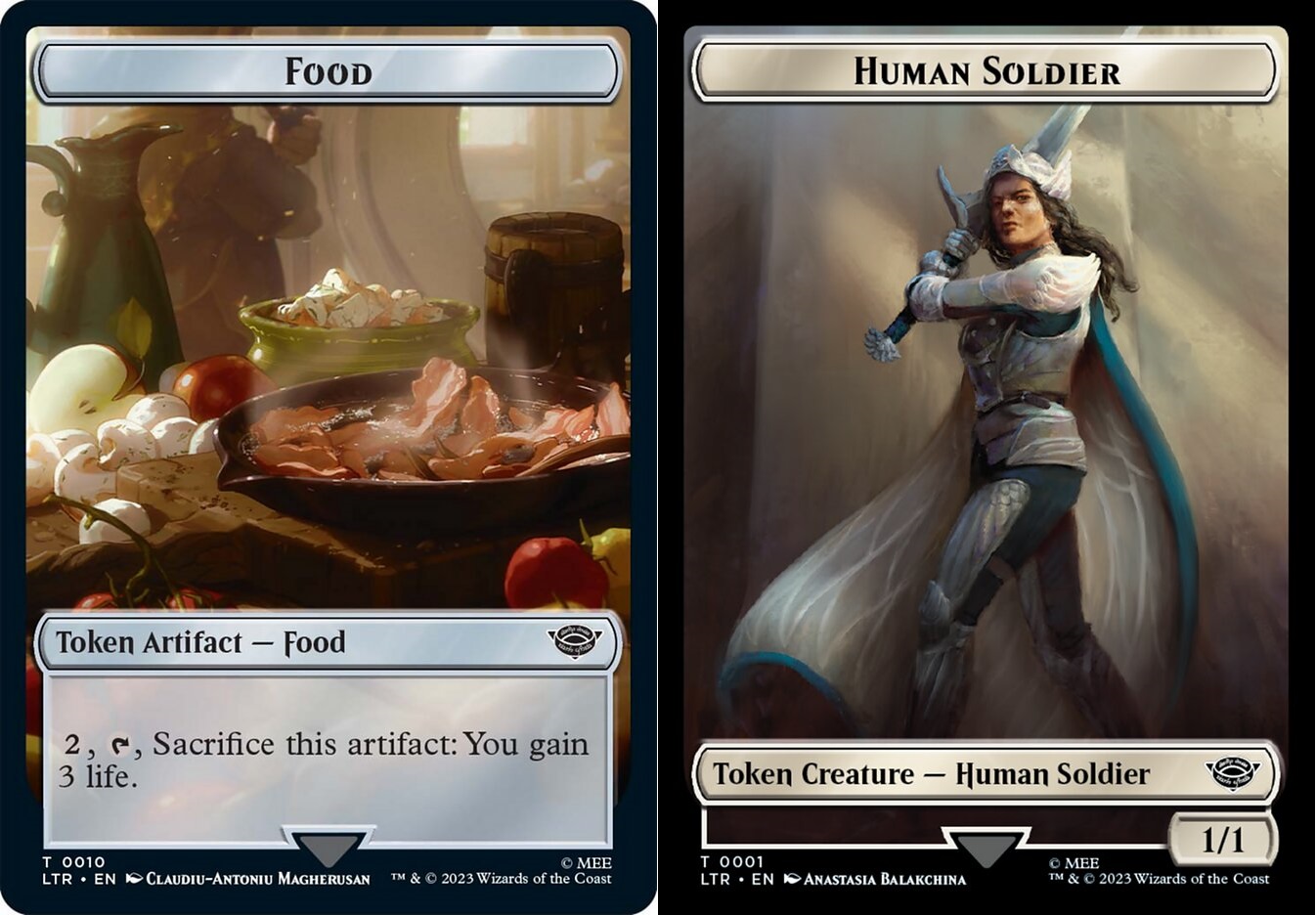 Food Token (010) // Human Soldier Token (001) - Foil