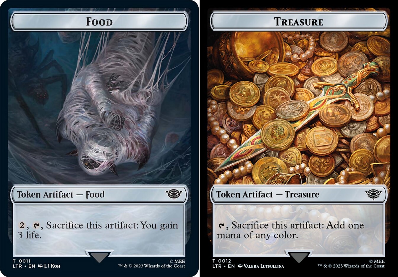 Food (011) // Treasure (012) Double-Sided Token - Foil