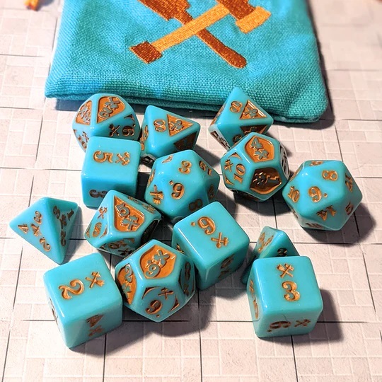 Gyld: Bludgeoning Damage - Acrylic Teal/Copper