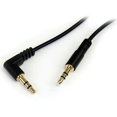 StarTech 3.5mm TRS Right-Angle Male to 3.5mm TRS Straight Male Cable (Black, 6')