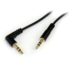 StarTech 3.5mm TRS Right-Angle Male to 3.5mm TRS Straight Male Cable (Black, 1')