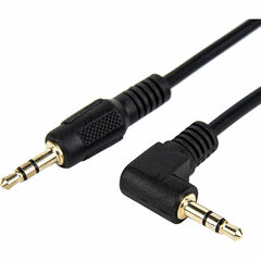 Rocstor Slim Straight 3.5mm Male to Right-Angle 3.5mm Male Stereo Audio Cable (3', Black)
