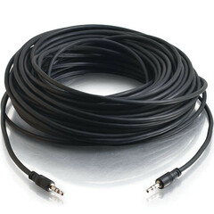 C2G 3.5mm TRS Male to 3.5mm TRS Male CMG-Rated Cable with Low Profile Connectors (Black, 75')
