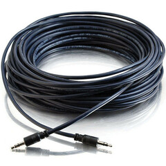 C2G 3.5mm TRS Male to 3.5mm TRS Male Plenum CMP-Rated Cable with Low-Profile Connectors (Black, 75')
