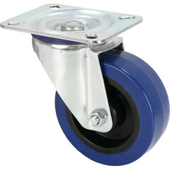 Adam Hall Hardware 372151 - Swivel Castor 100mm with Blue Wheel