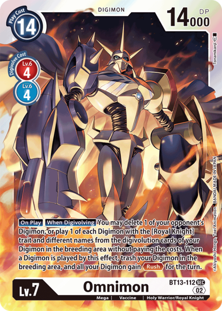 Digimon Omnimon hot BT13 Altérnate Art