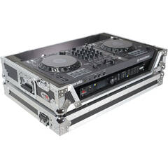 ProX Flight Case with 1 RU Rackspace and Wheels for Pioneer DDJ-FLX6 and DDJ-FLX6-GT Controller (Silver on Black)